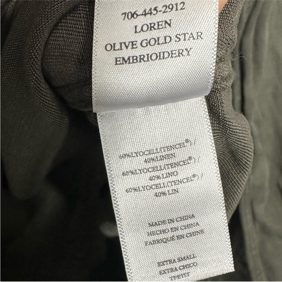 Rails Loren Khaki Star Embroidered Linen Shirt - Picture 7 of 8